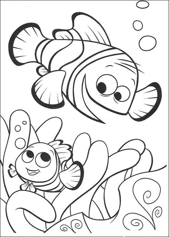 Happy Fish Coloring Page